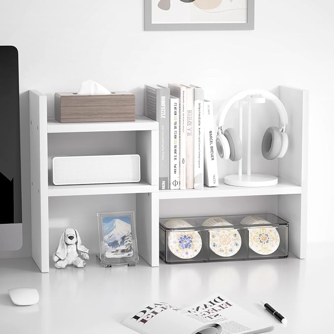 Jerry & Maggie - Desktop Organizer Office Storage Rack Adjustable Wood Display - Image 4