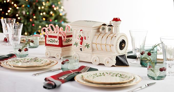 Lenox Holiday Train Porcelain 5-Piece Christmas Serving Set | dishwasher safe | - Image 5