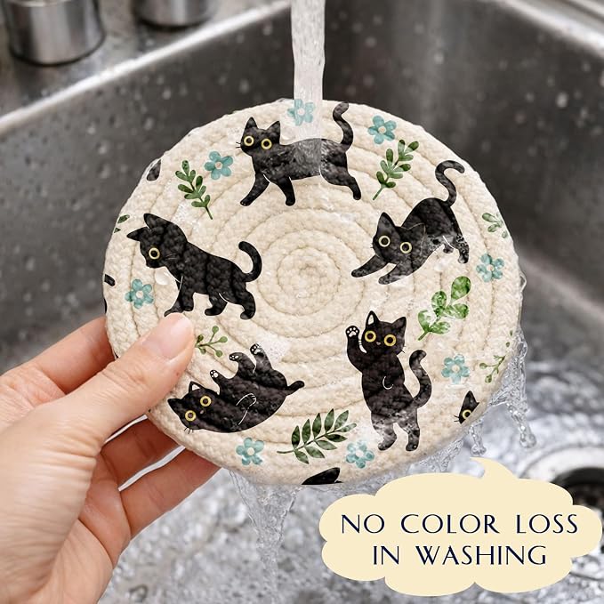 Cotton Woven Coaster Set of 9, 4.3In Fabric Coasters - Image 4