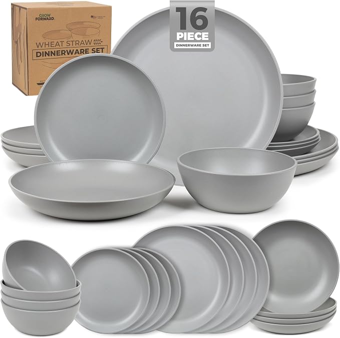 Grow Forward 16-piece Premium Wheat Straw Dinnerware Sets by GrowForward