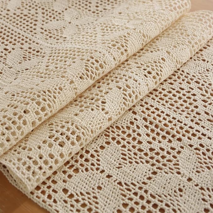 meioro Mesh Woven Table Runners, 35x48 Inch Boho Cotton Table Runner - Image 4