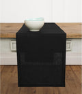 Solino Home 100% Pure Linen Table Runner Black, Fete 14 x 132 Inch Long | Table by SolinoHome