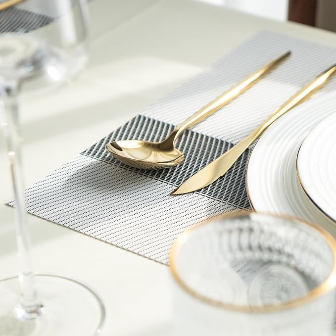 Placemats Set of 4 Vinyl/Plastic Woven Place Mats - Image 7