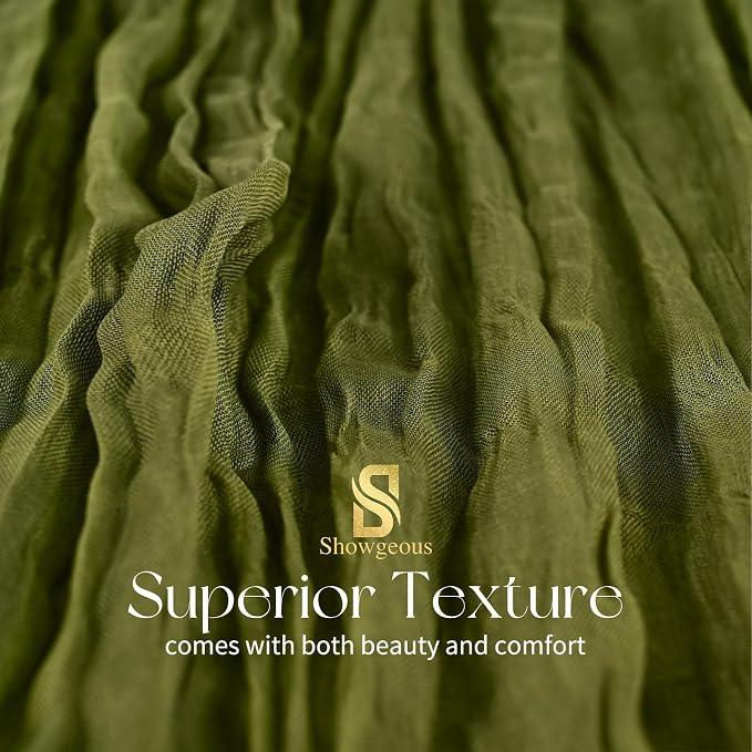 Showgeous 30 Pack Olive Green Cheesecloth Table Runner, 17 x 108 Inches | Boho - Image 4