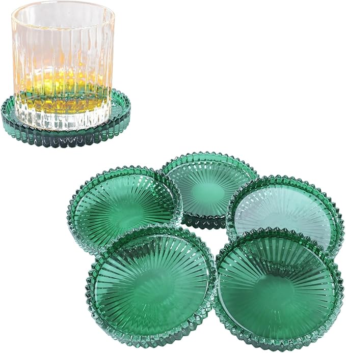 Glass Coaster 6 Pack Round Cup Coasters by Unknown