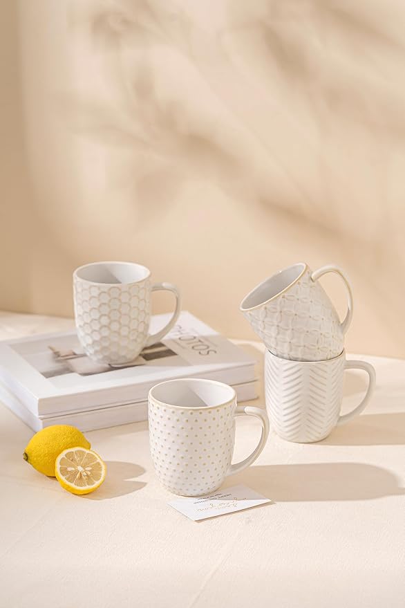 FOBENTA Ceramic Coffee Mugs Set of 4, 16 oz Coffee Cups - Image 7