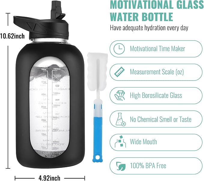 CIVAGO 64 oz Glass Water Bottle - Image 2