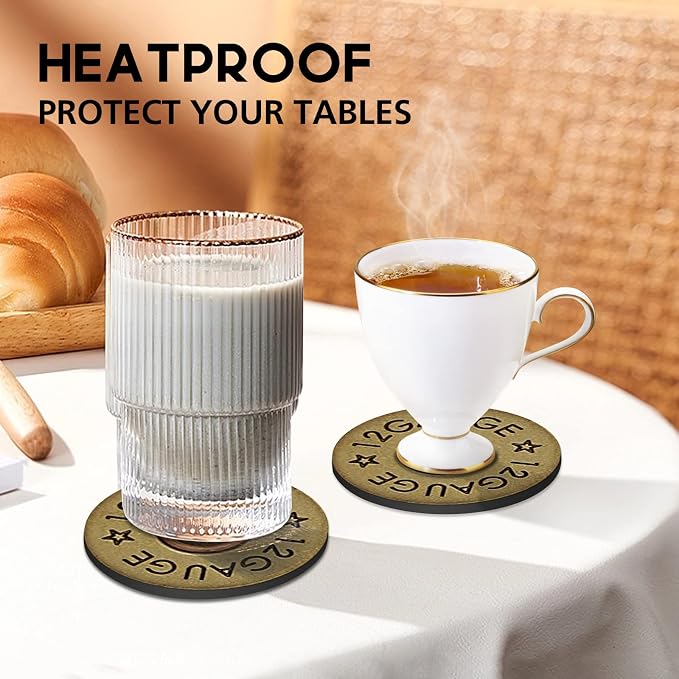 Swooflia Coasters for Drinks Coffee Table, 12 Gauge Vintage Bronze Silicone - Image 6