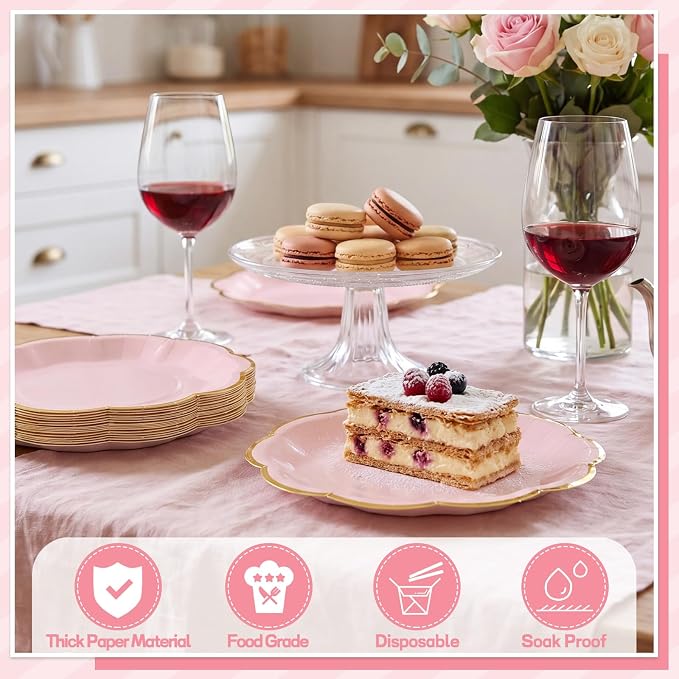 NatNarr 30 Pcs Pink Plates - Image 4