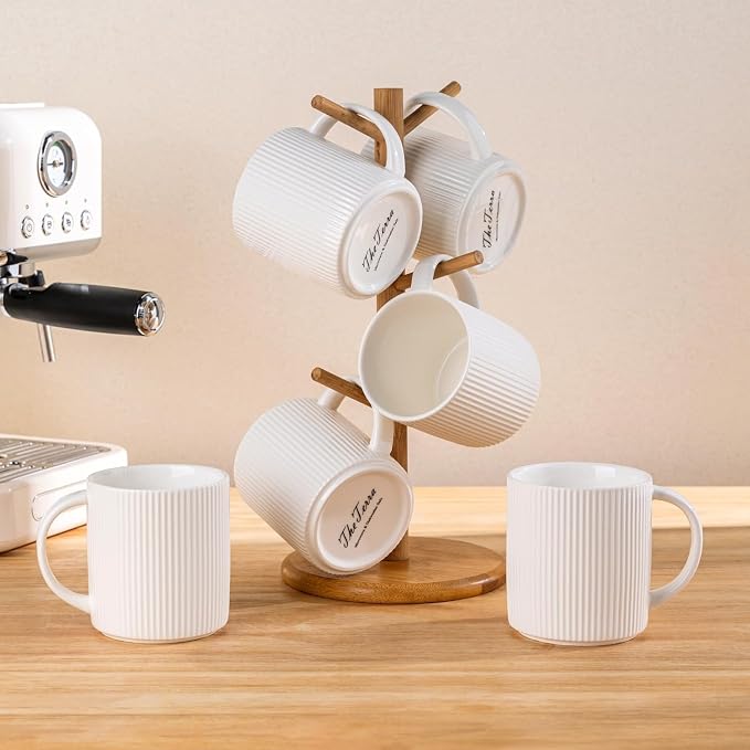 theterra Ceramic Coffee Mugs Set of 4, 14.2 oz Coffee Cups - Image 7