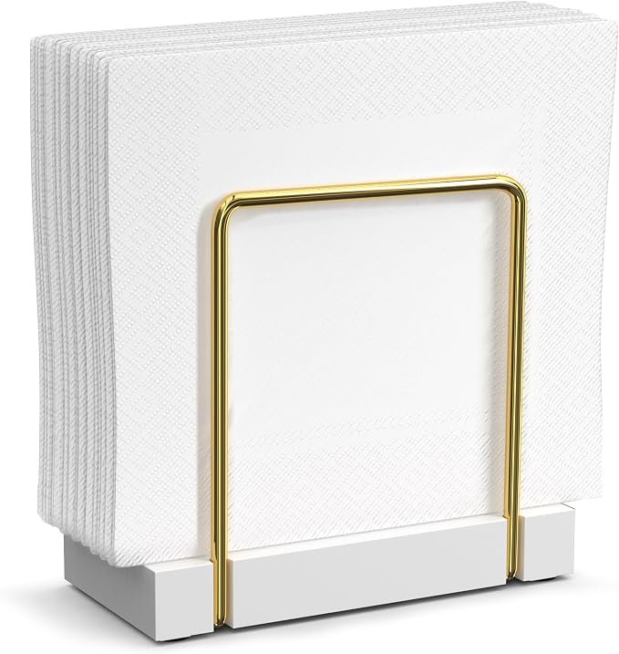 Wican Napkin Holder for Table, Bamboo Iron Standing Napkin Dispenser | Dining by Wican