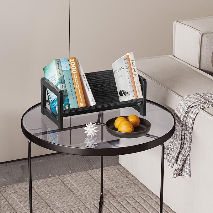 ELITEROO Desk Bookshelf, Small Book Shelf, Wooden Desktop Bookcase, Tilting - Image 9