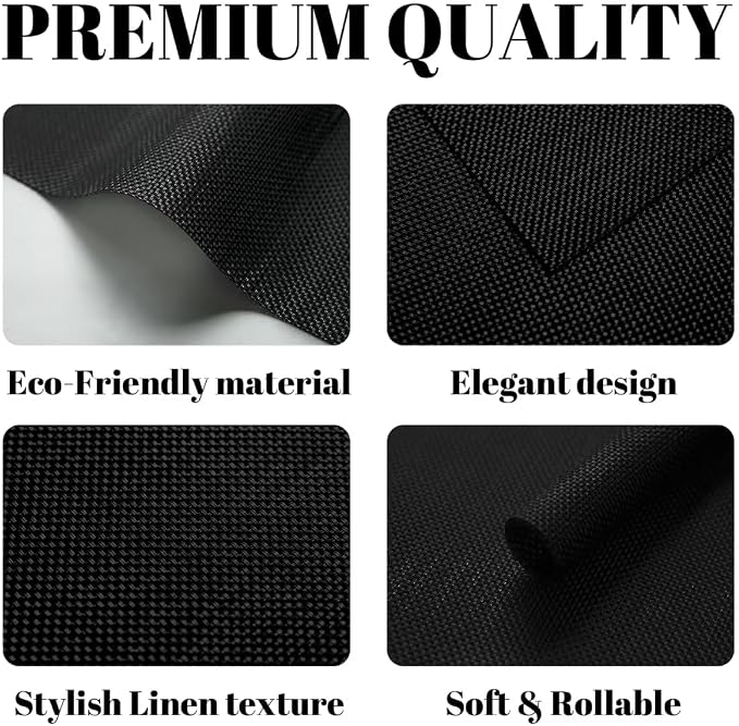 Placemats Set of 6 Vinyl/Plastic Woven Place Mats - Image 2