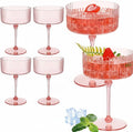 Jingmore 6 Pcs Ribbed Martini Glasses 10 oz Disposable Plastic Vintage Ribbed by Jingmore