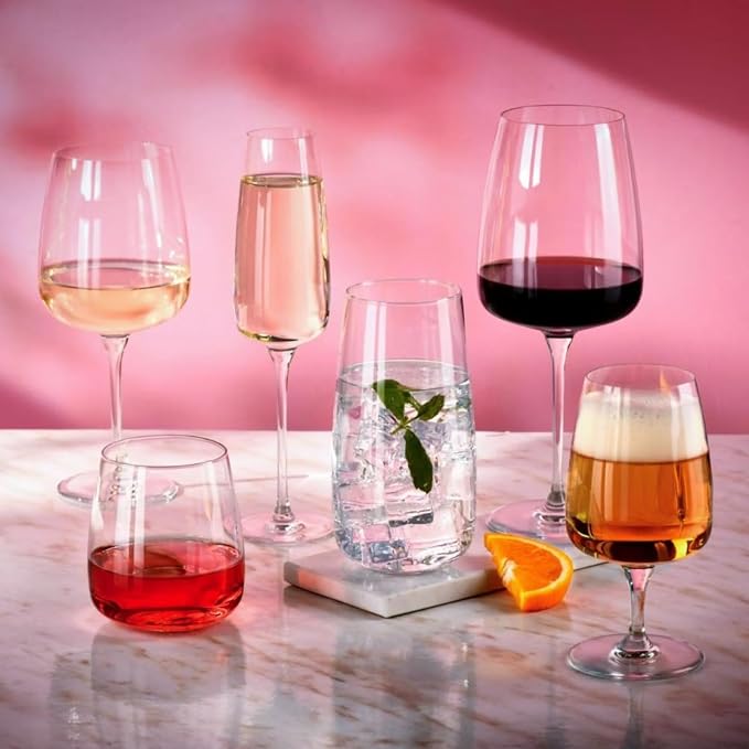 Krosno Modern Champagne Flute Glasses | Set of 4 | 8.5 oz | Lead-Free Crystal - Image 5