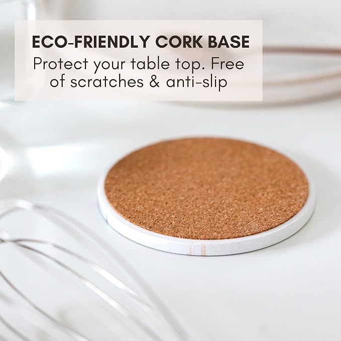 Terrazzo Coasters Set of 6, Colorful Boho Absorbent Ceramic Coasters | Speckled - Image 4