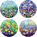 Watercolor FlowersRound Coaster Set by QJ+CMJ
