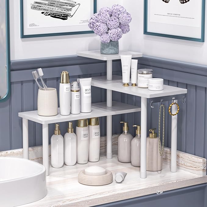 JayRex 3-Tier Bathroom Countertop Corner Shelf Organizer, skincare and - Image 4