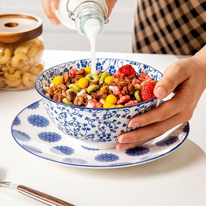 Ceramic Soup Bowls Set - 24 Oz Deep Cereal Bowl - Image 7