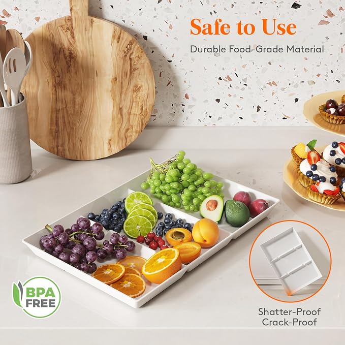 Lifewit Serving Tray Divided for Party Supplies, Desserts in Kitchen/Pantry - Image 2