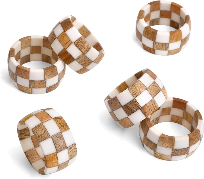ALPHA Living HOME Rustic Napkin Rings Setof 12 - Image 5