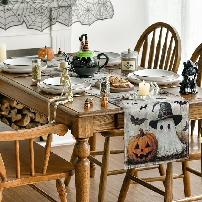 Artoid Mode 210 GSM Halloween Table Runner 13x60 Inch Home Party Decor | - Image 4