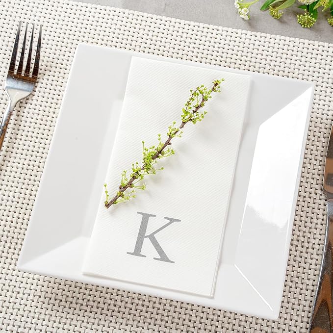 Luxenap 15.8 X 7.9 Inch Linen-Feel Guest Towels, 50 Lettered Hand Towels - Image 3
