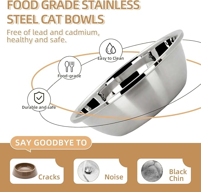 Elevated Cat Bowl, Raised Cat Food and Water Bowl Set - Image 4