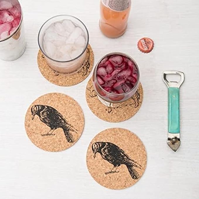Tebery 20 Pack Cork Coasters Round, 3.9" Bar Coasters - Image 9