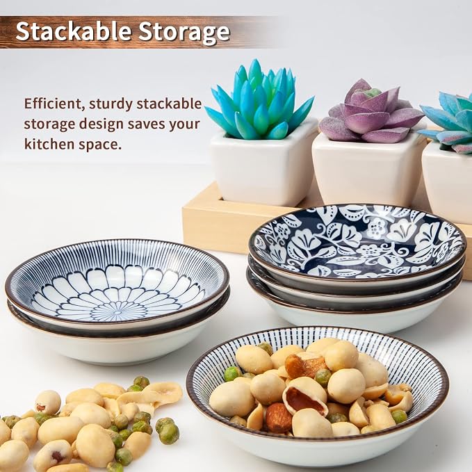 Dipping Bowls, Soy Sauce Dish Ceramic, 3 OZ Small Serving Bowls - Image 5