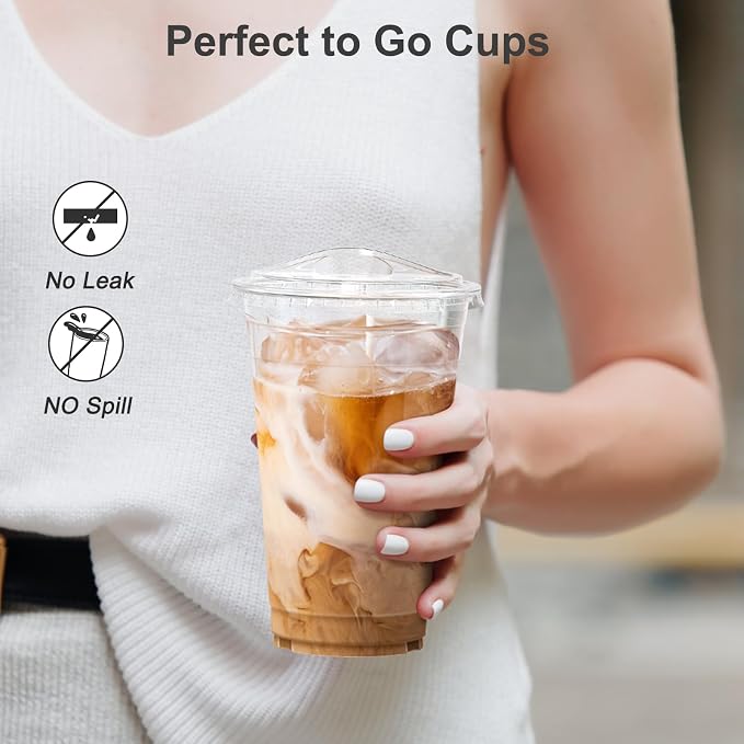 Dealusy 100 Pack - 20 oz Clear Plastic Cups - Image 3