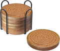 Eykao 6 Pack Coasters for Drinks Absorbent, 4.3 inches Cork Coasters for Coffee by Eykao