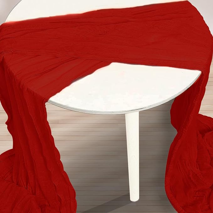 6 Pack Burgundy Cheesecloth Table Runner 35x120 Inch 10Ft Rustic Gauze Cheese - Image 2