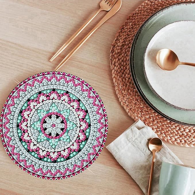 ijbnhd 8 Pack Mandala Diamond Art Coasters Kits 4x4 inch | Mandala Diamond - Image 5