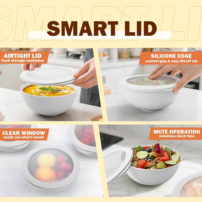 Wheat Straw Bowls Set 40 OZ, Unbreakable Bowls - Image 4