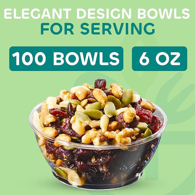 6 Oz Clear Mini Plastic Dessert Bowls Disposable Serving Bowls | Premium Hard - Image 3