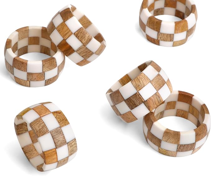 ALPHA Living HOME Rustic Napkin Rings Setof 12 - Image 8