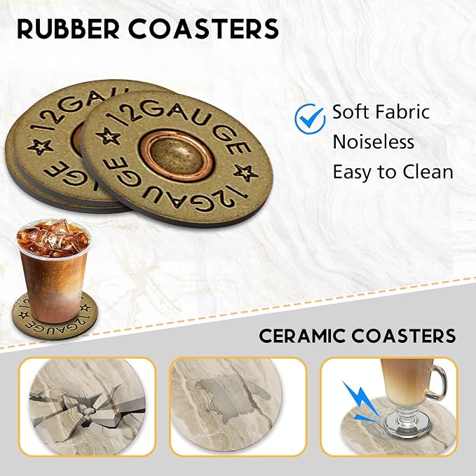 Swooflia Coasters for Drinks Coffee Table, 12 Gauge Vintage Bronze Silicone - Image 5