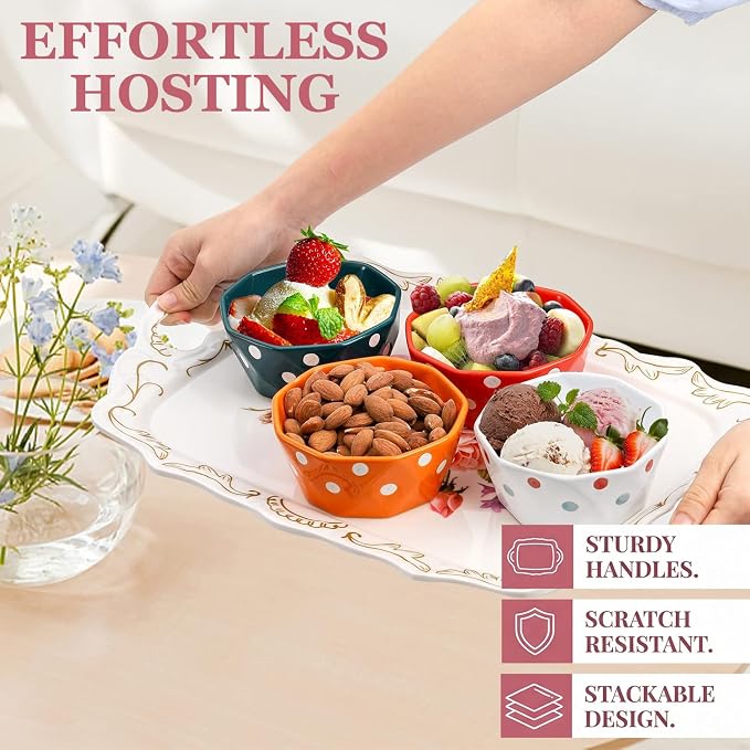Nicunom 3 Pack Melamine Serving Tray - Image 4