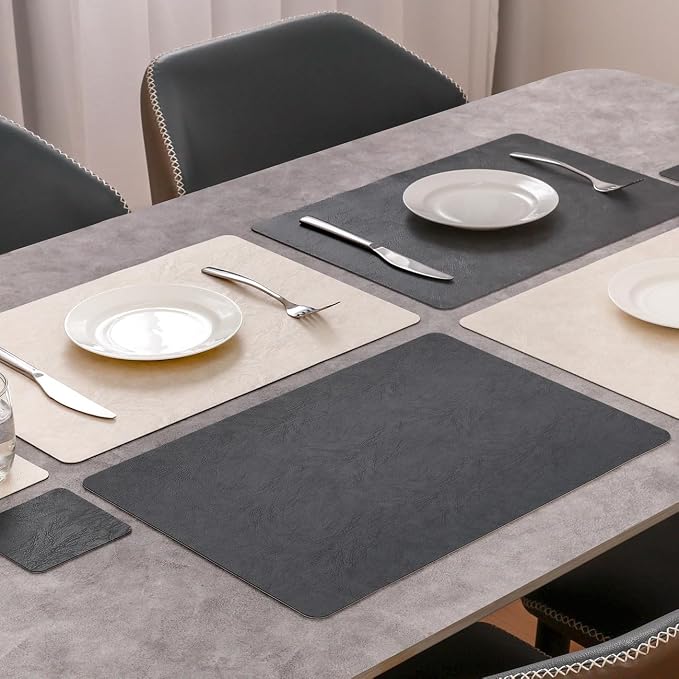 Vinyl Placemats Set of 4, Dual Sided Place Mats - Image 3