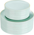 PULOTE 100PCS Sage Green Plastic Plates by PULOTEpartywareWesupplyproductsandyouenjoylife