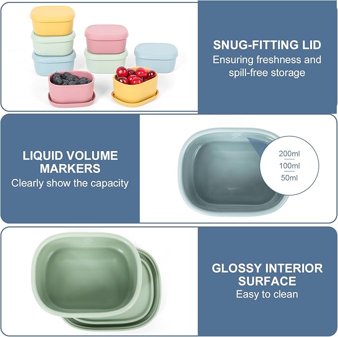 8 pcs 10 oz Silicone Snack Containers - Image 6