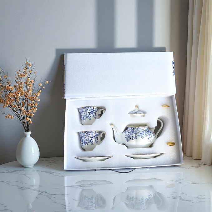 Vintage Floral Porcelain Bone China Tea Set - Image 4