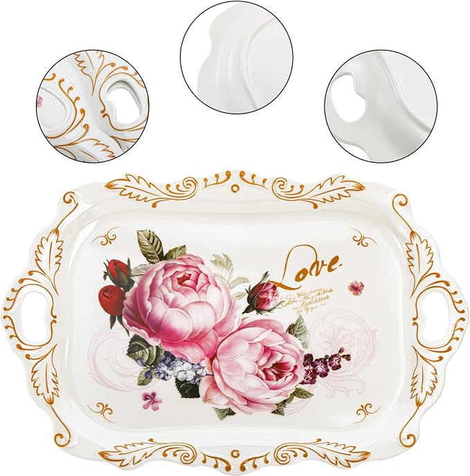 3-Pack Melamine Serving Tray, Stackable Food Tray - Image 5