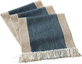 Farmhouse Rustic Faux Linen Dining Table Runner 15 x 94 Inch Blue | Boho Heavy by HomeyHo