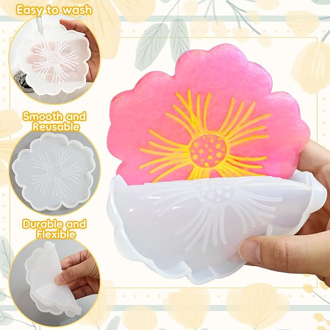 Resin Coaster Molds, Cup Mat, Home Table Decor, Wedding Housewarming Handmade - Image 4