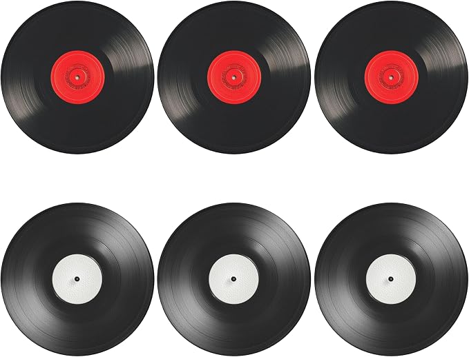 Record Coasters Leather Round Drink Coasters 6 Pcs Set - Image 2