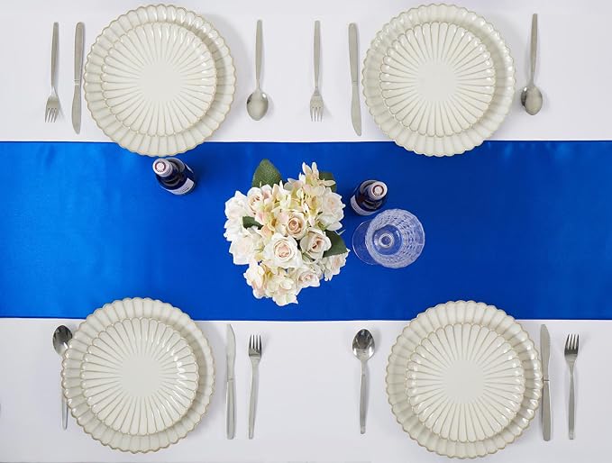 Royal Blue Satin Table Runner, 12x108 Inches, 4 Pack | Premium Satin, Smooth - Image 5