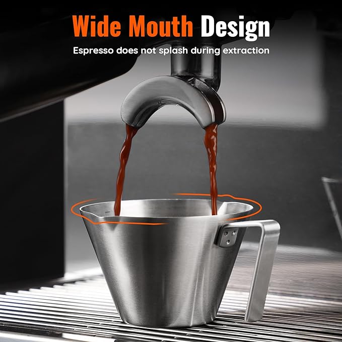YARRAMATE 4 Pack Stainless Steel Espresso Shot Cup, 3.4oz | Heat Insulated Grip - Image 2