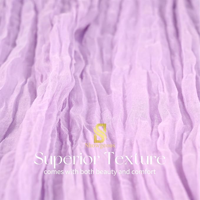 Showgeous 18 Pack Lilac Purple Cheesecloth Table Runner, 17 x 108 Inches | Boho - Image 4